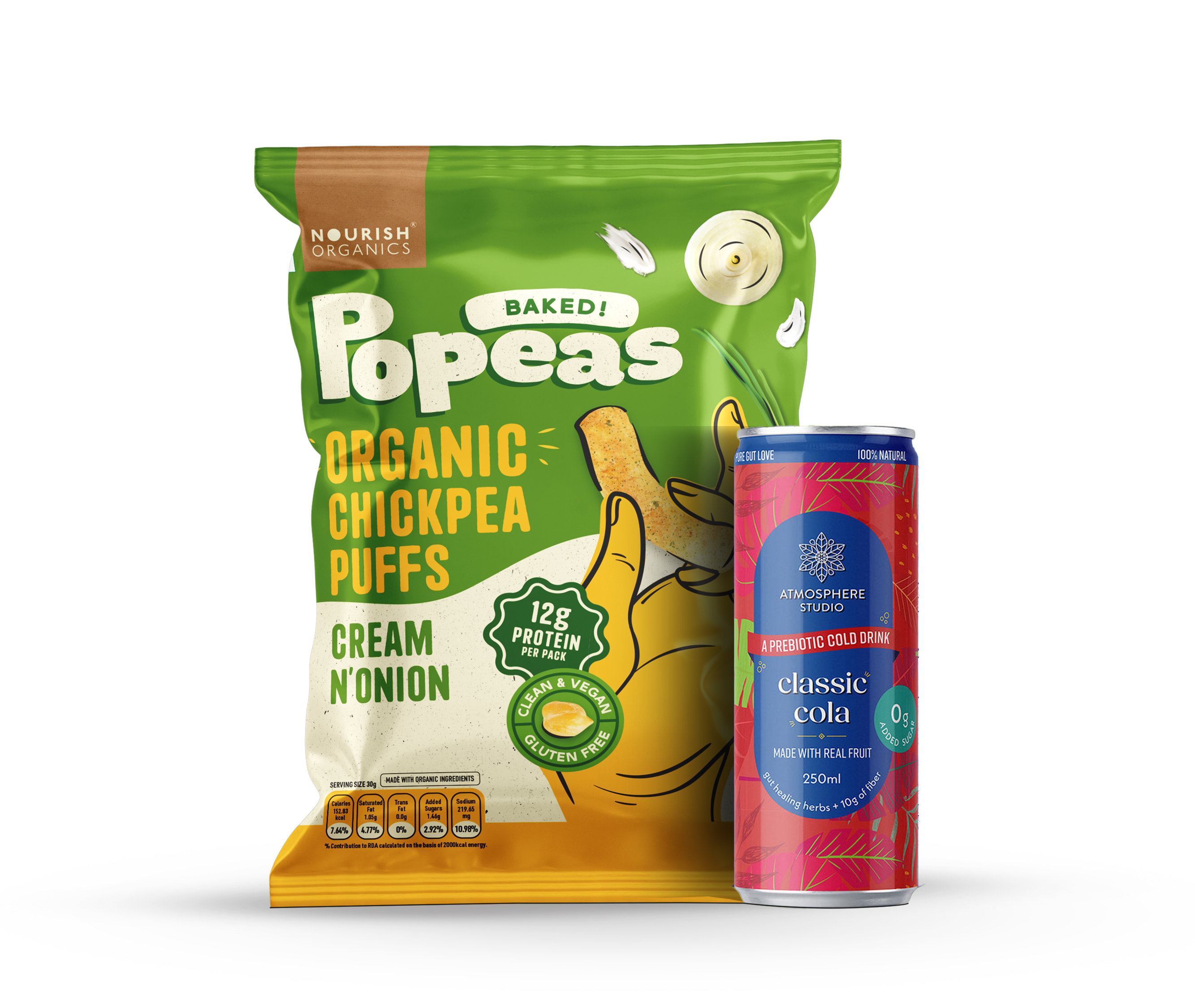 Fizz & Crunch Duo – Cream N’ Onion Popeas & Classic Cola (2 Popeas + 2 Cola Cans)