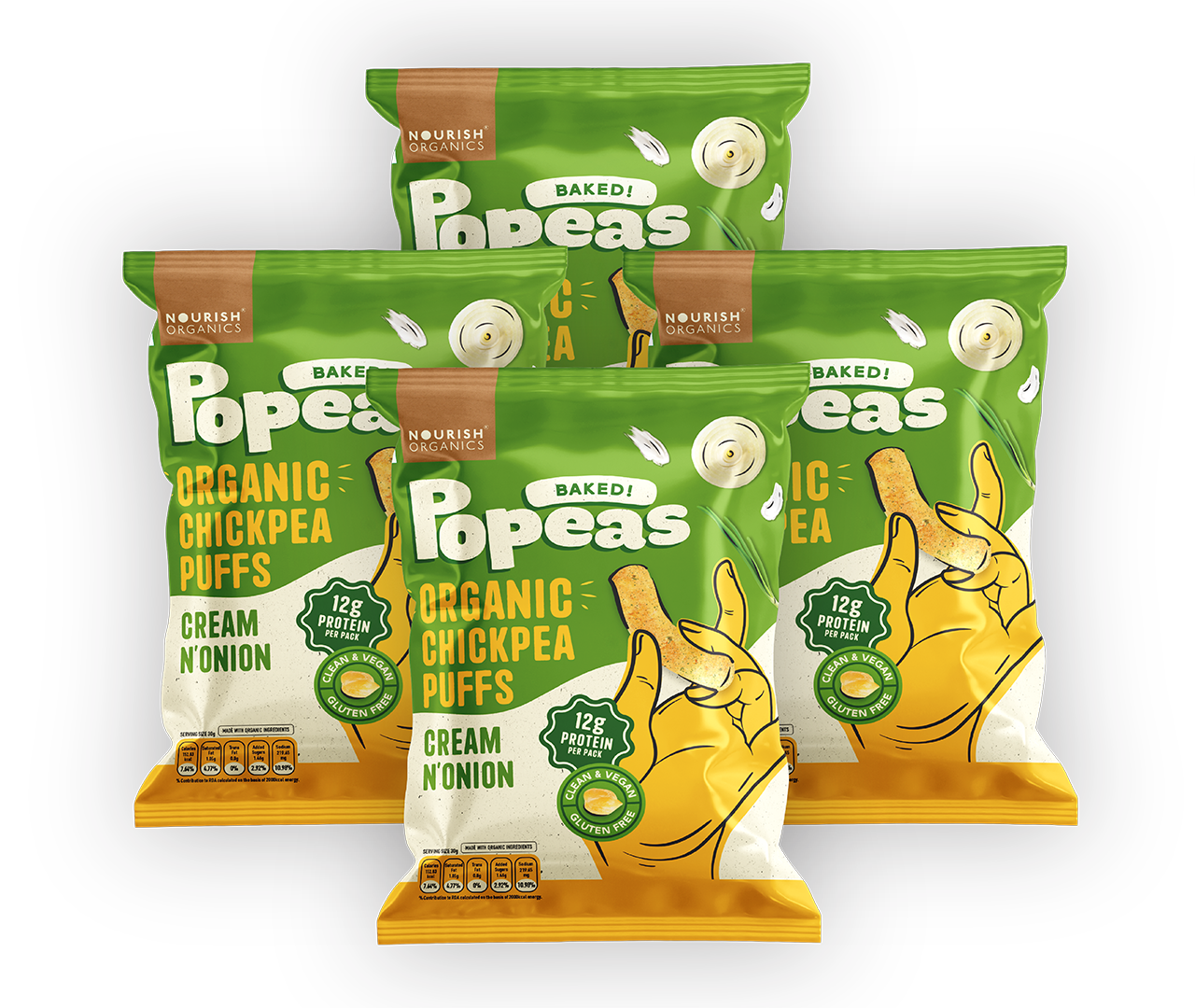 Cream N' Onion Protein Puffs - Pack of 4 (60g)