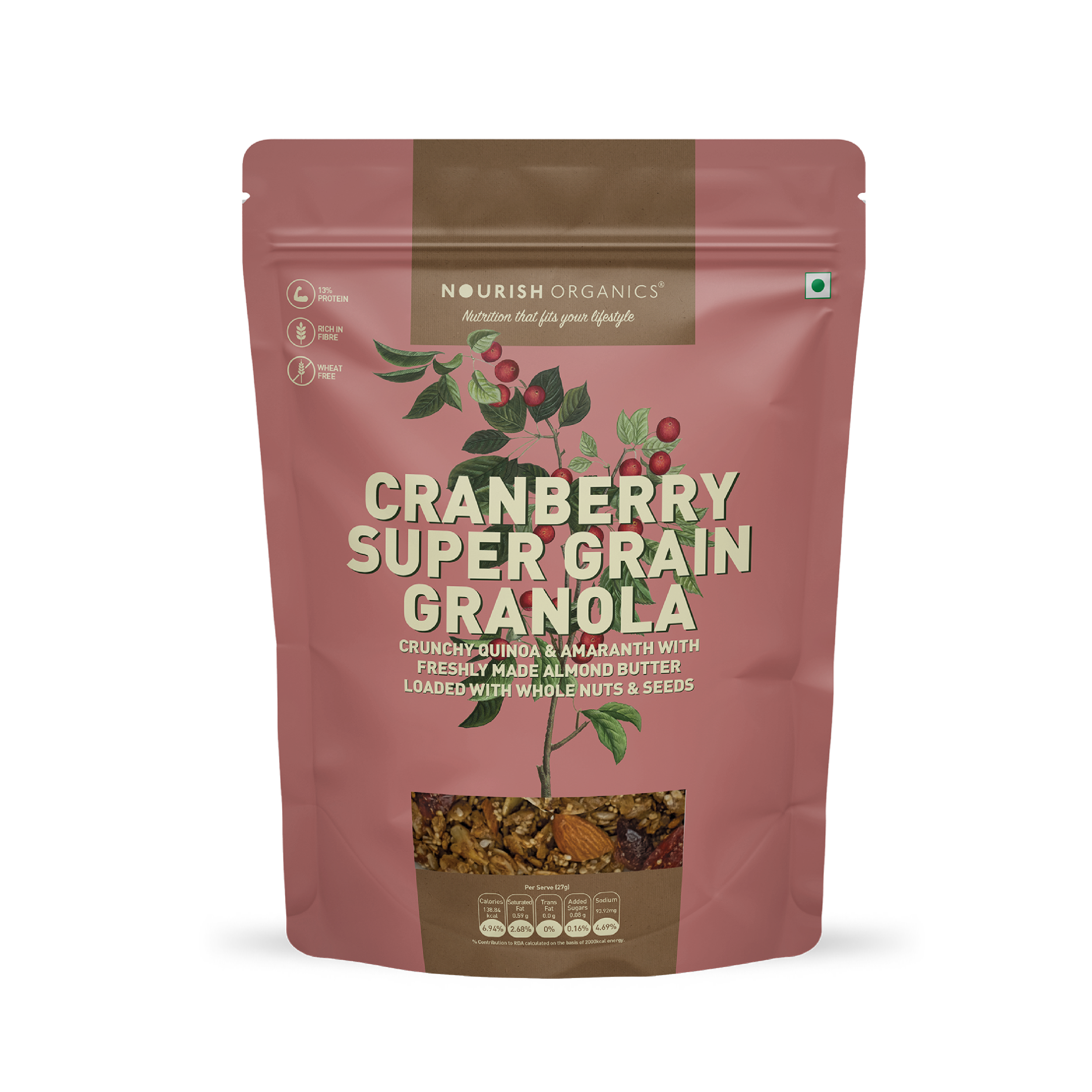 Cranberry Supergrain Granola – Healthy Snack | Nourish Organics