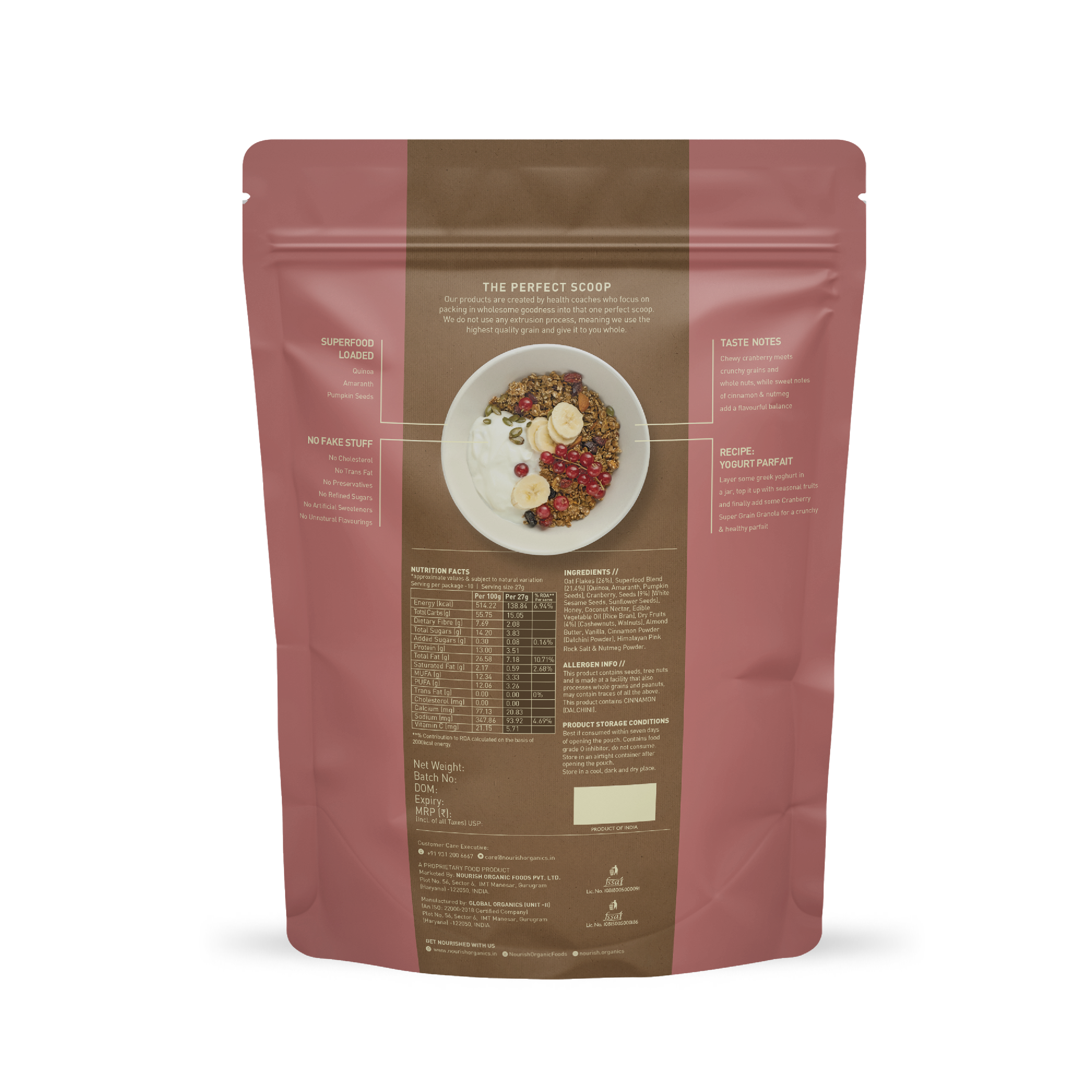 Cranberry Supergrain Granola – Healthy Snack | Nourish Organics