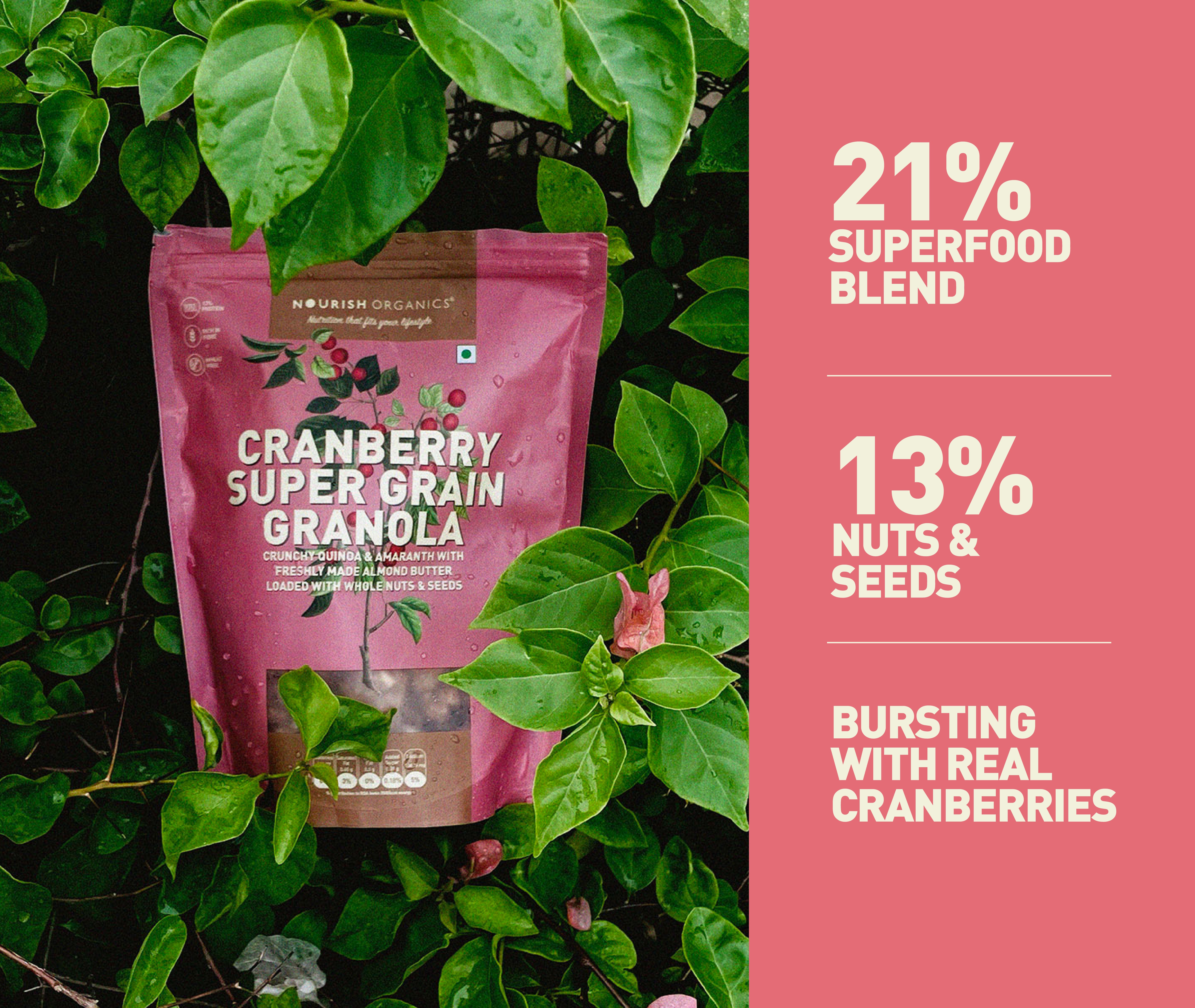 Cranberry Supergrain Granola – Healthy Snack | Nourish Organics
