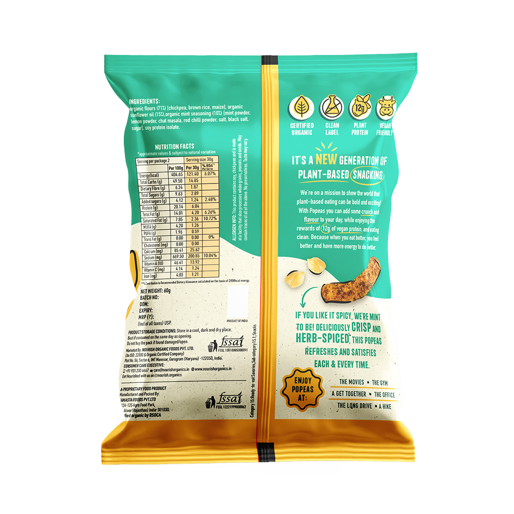 Spicy Mint Protein Puffs - Pack of 12, (60G)