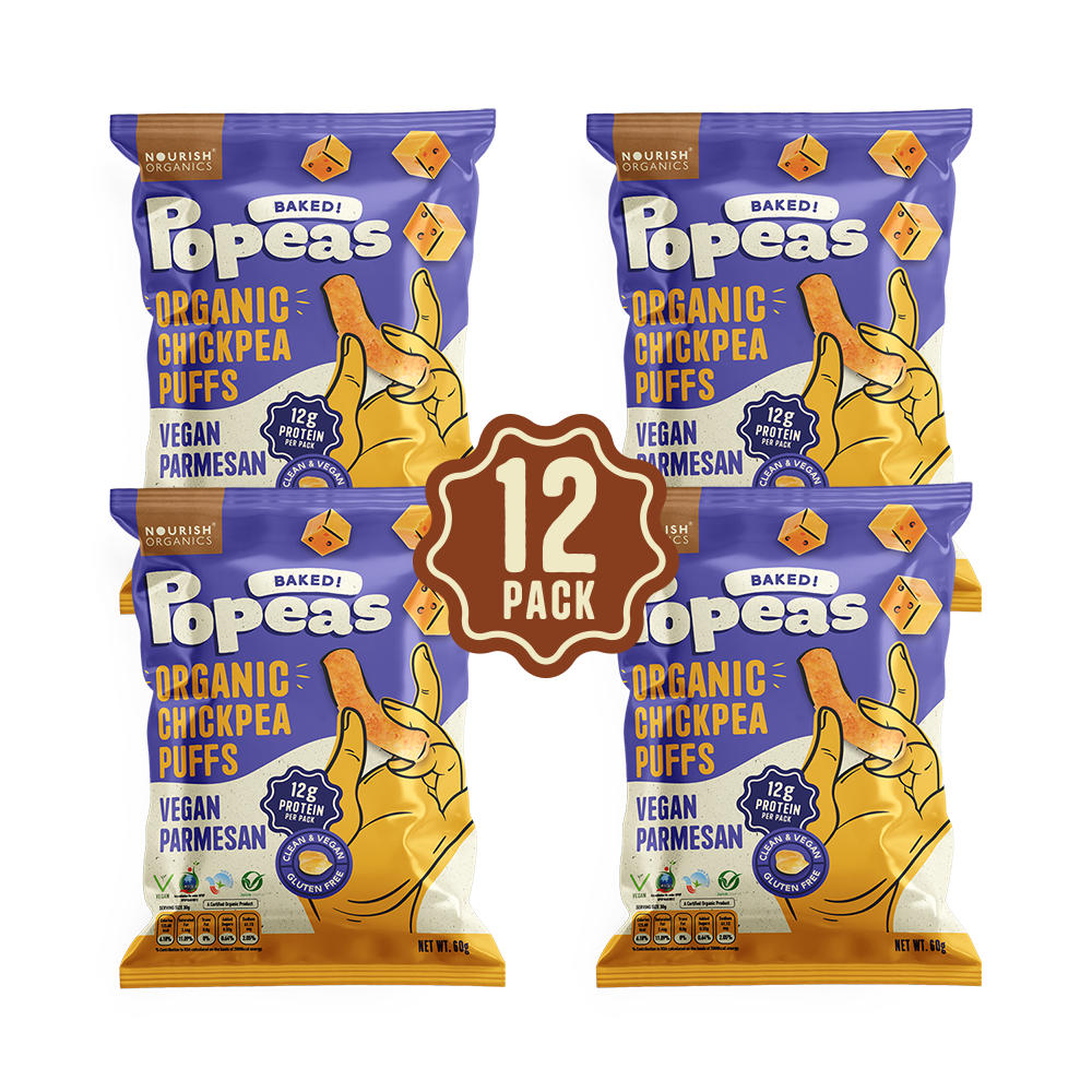 Popeas Protein Puffs - Vegan Parmesan (Pack of 12)