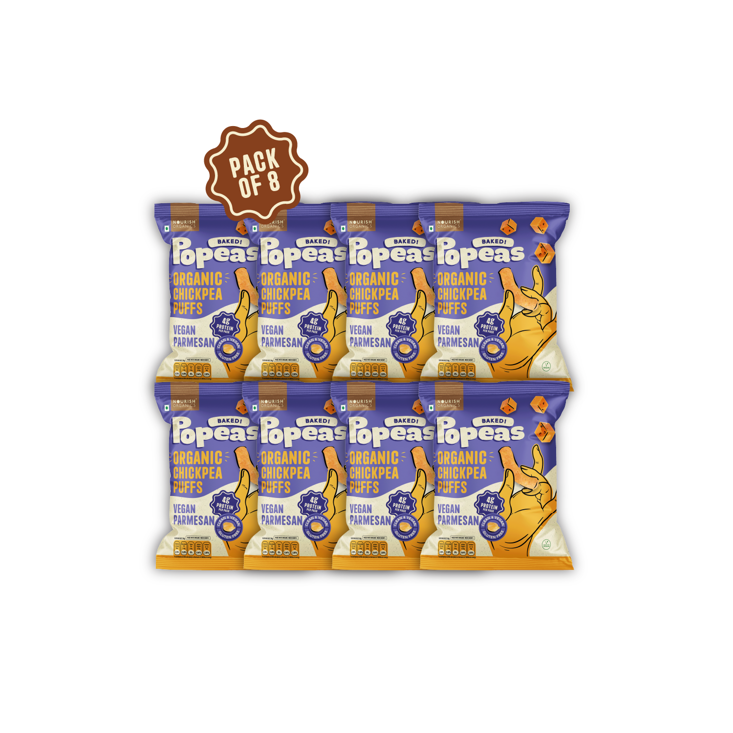 Vegan Parmesan Protein Puffs Mini - Pack of 8 (20G)