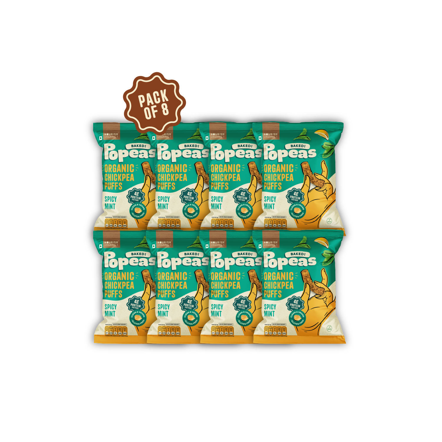 Spicy Mint Protein Puffs Mini – Pack of 8 (20G)