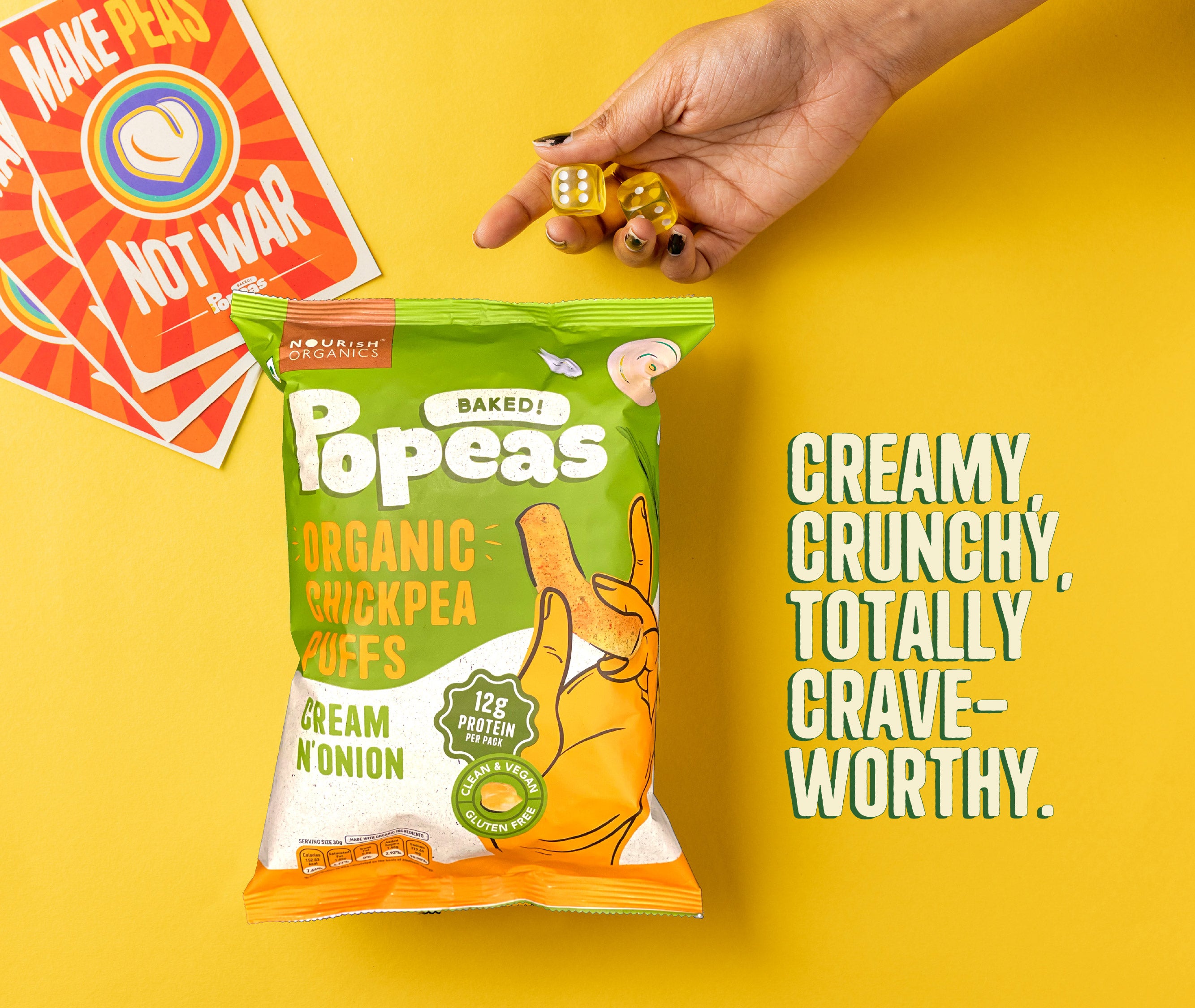 Cream & Onion Popeas - Pack of 12 (60g)