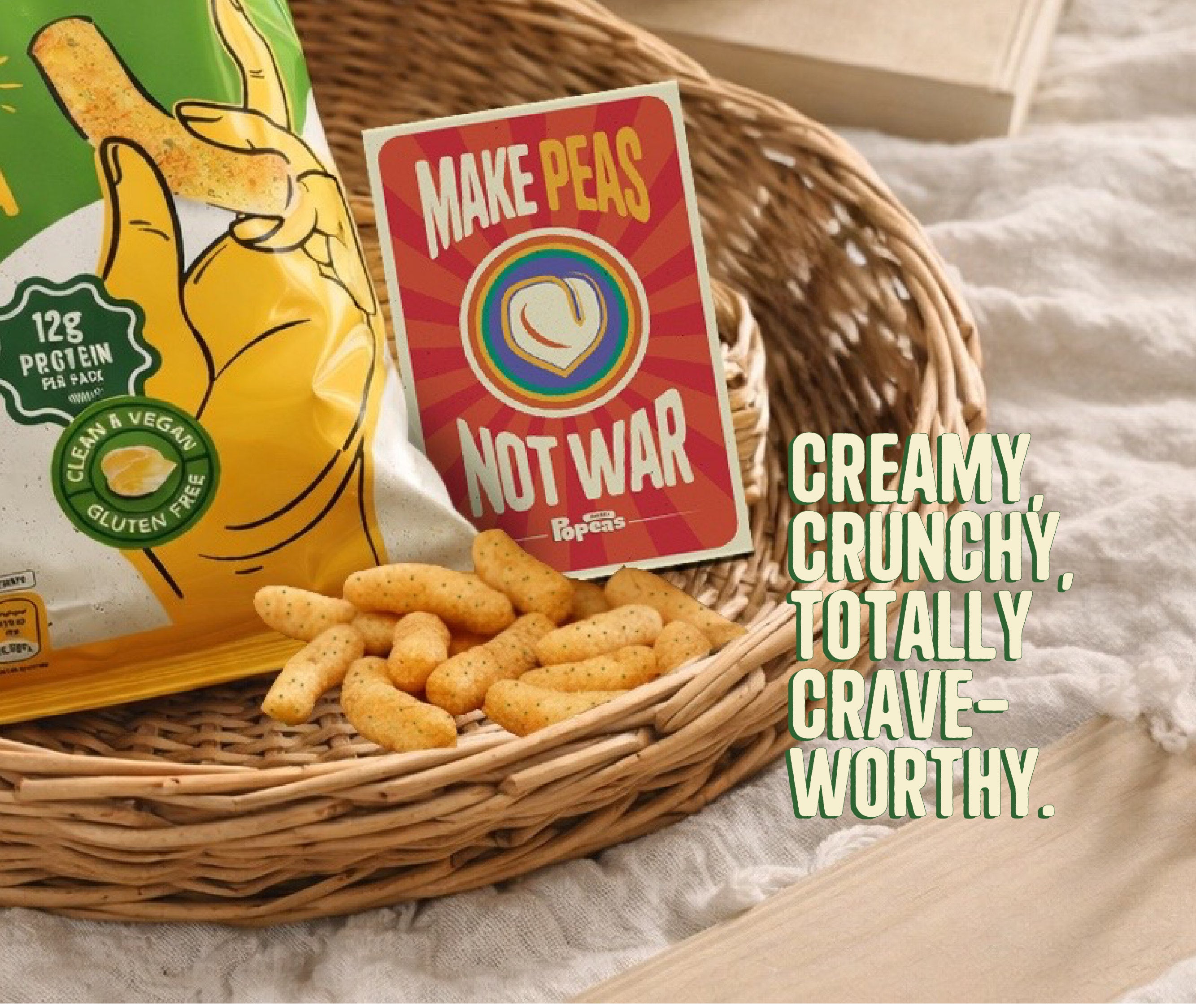 Cream & Onion Popeas - Pack of 12 (60g)