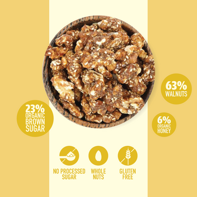 Honey roasted walnuts product