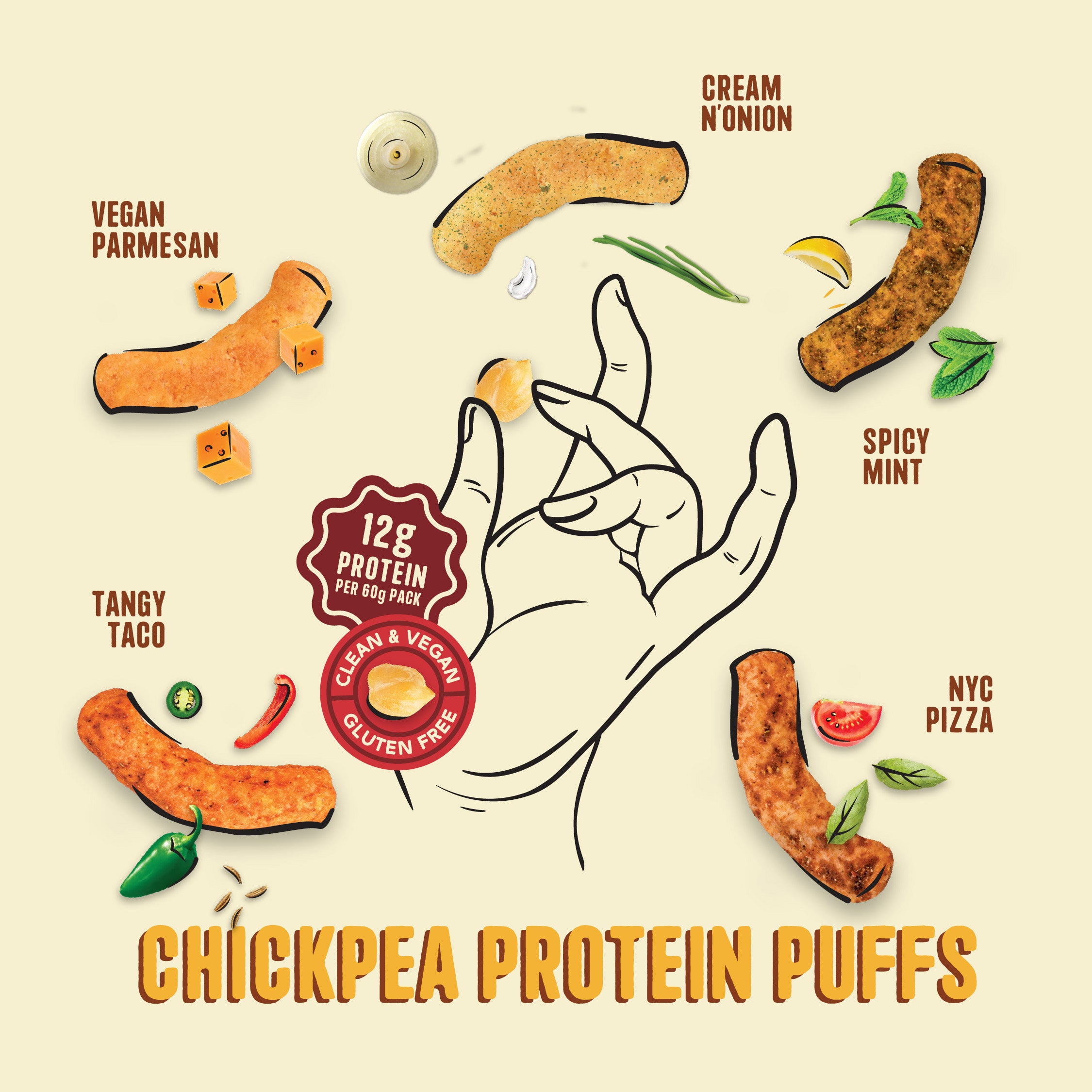 Variety Protein Puffs - Pack of 5 (60G)