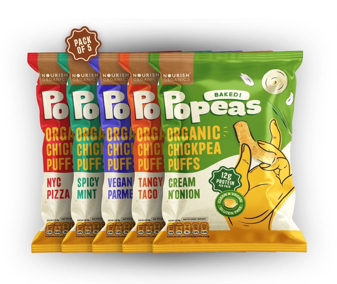 Variety Protein Puffs - Pack of 5 (60G)