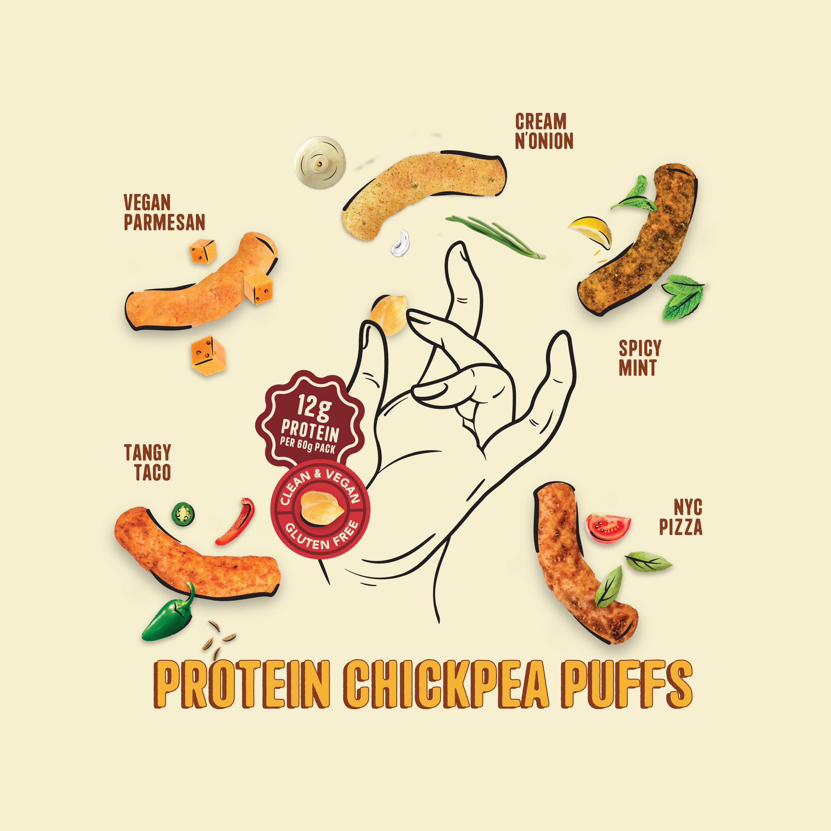 Variety Protein Puffs - Pack of 5 (60G)