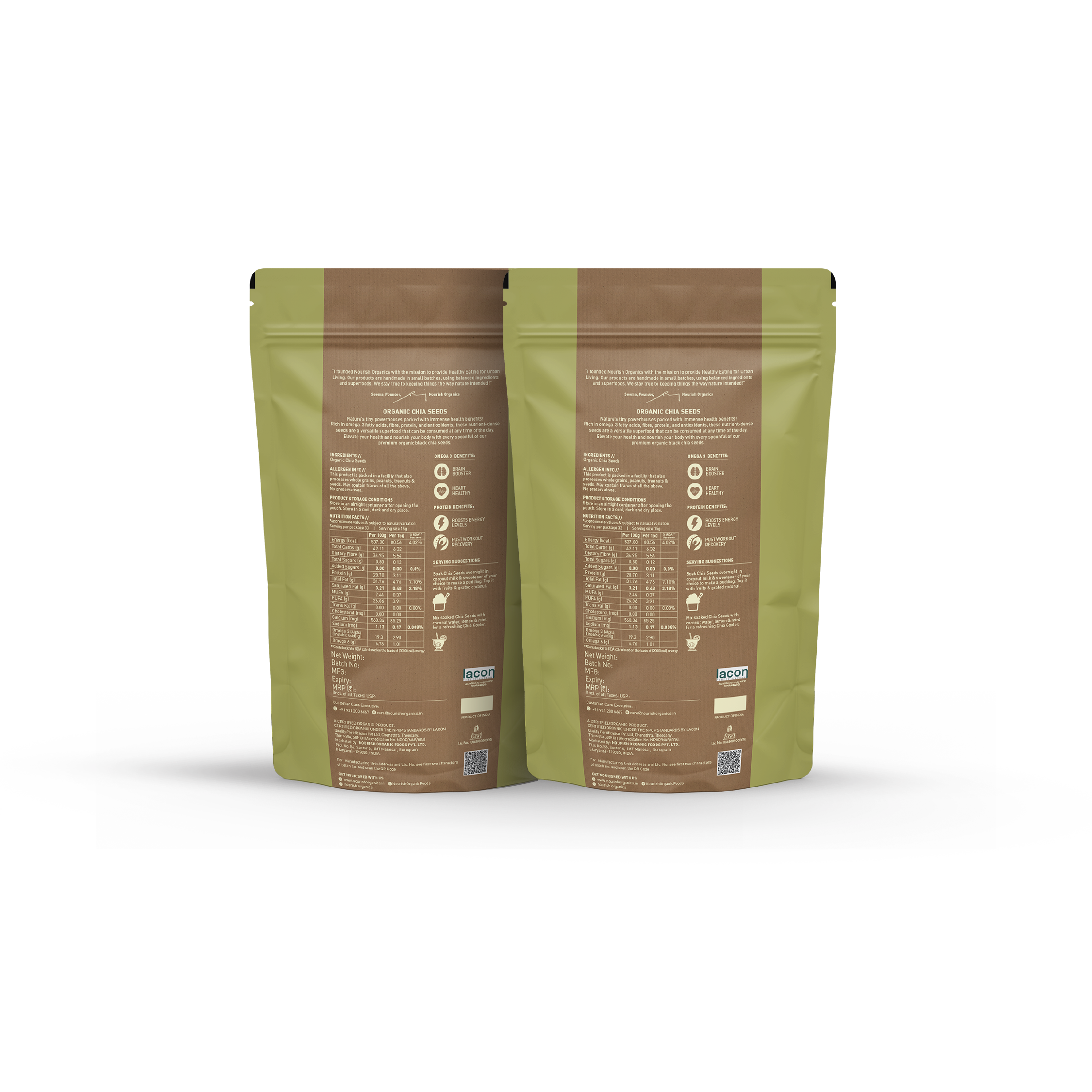 Organic Chia Seeds (Pack of 2)