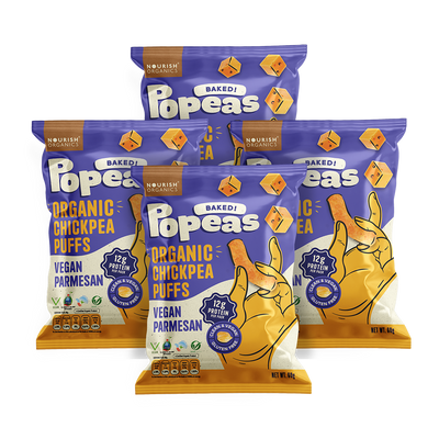 Popeas Vegan Parmesan – Savoury Snack | Nourish Organics - Pack of 4, (60G)