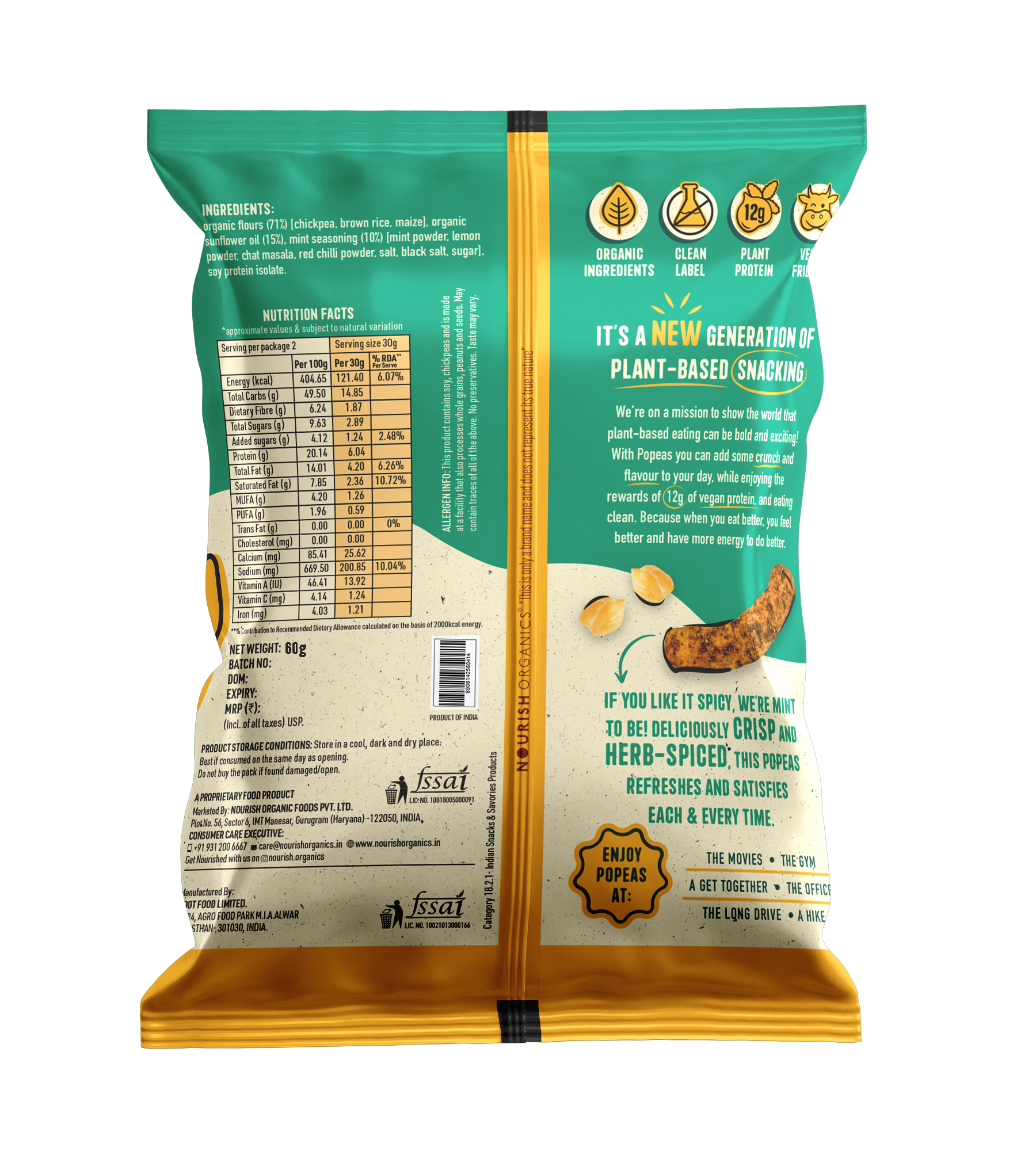 Spicy Mint Protein Puffs - Pack of 12, (60G)