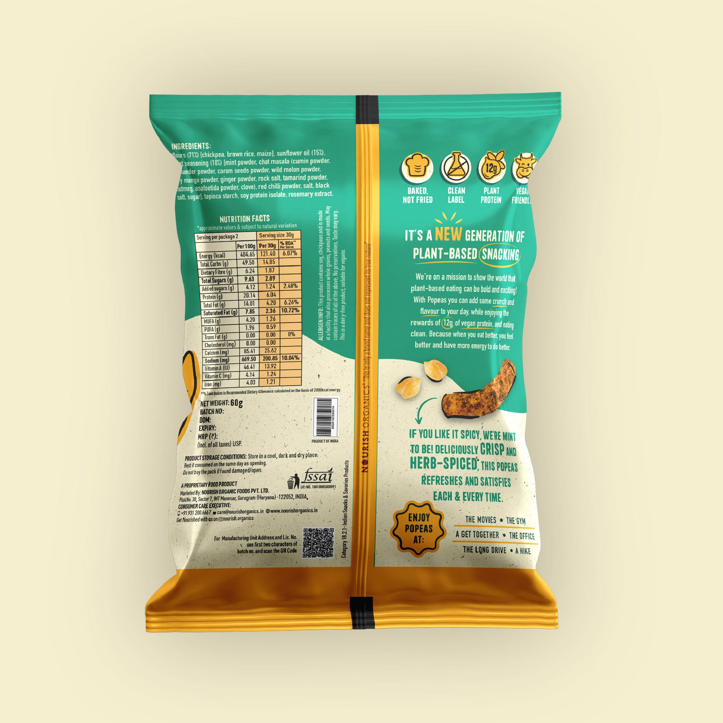 Spicy Mint Protein Puffs - Pack of 12, (60G)
