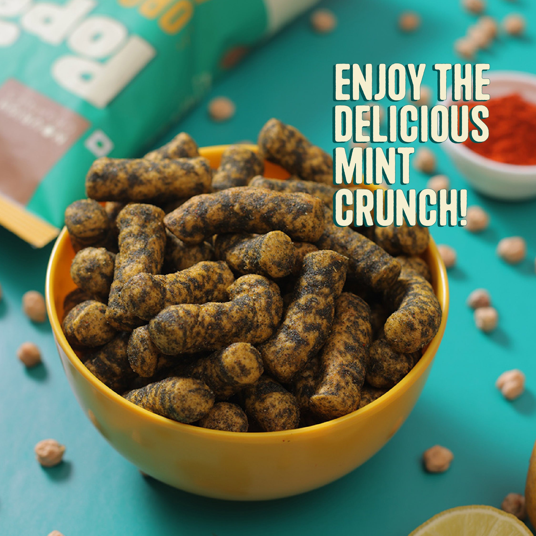 Spicy Mint Protein Puffs - Pack of 8, (60G)