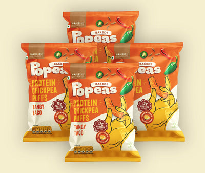 Tangy Taco Protein Puffs - Pack of 4, (60G)