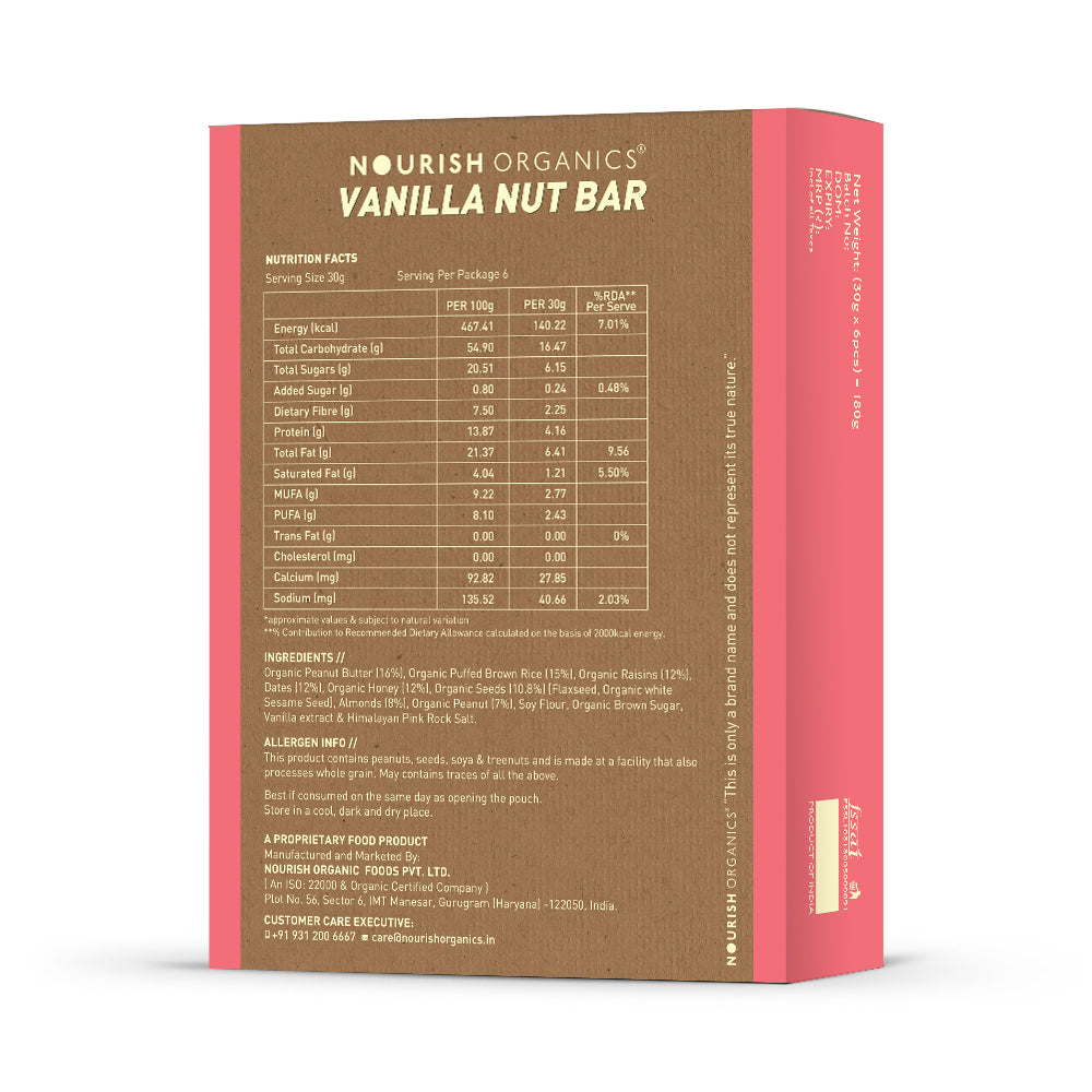 Vanilla Nut Bar (Pack of 6)