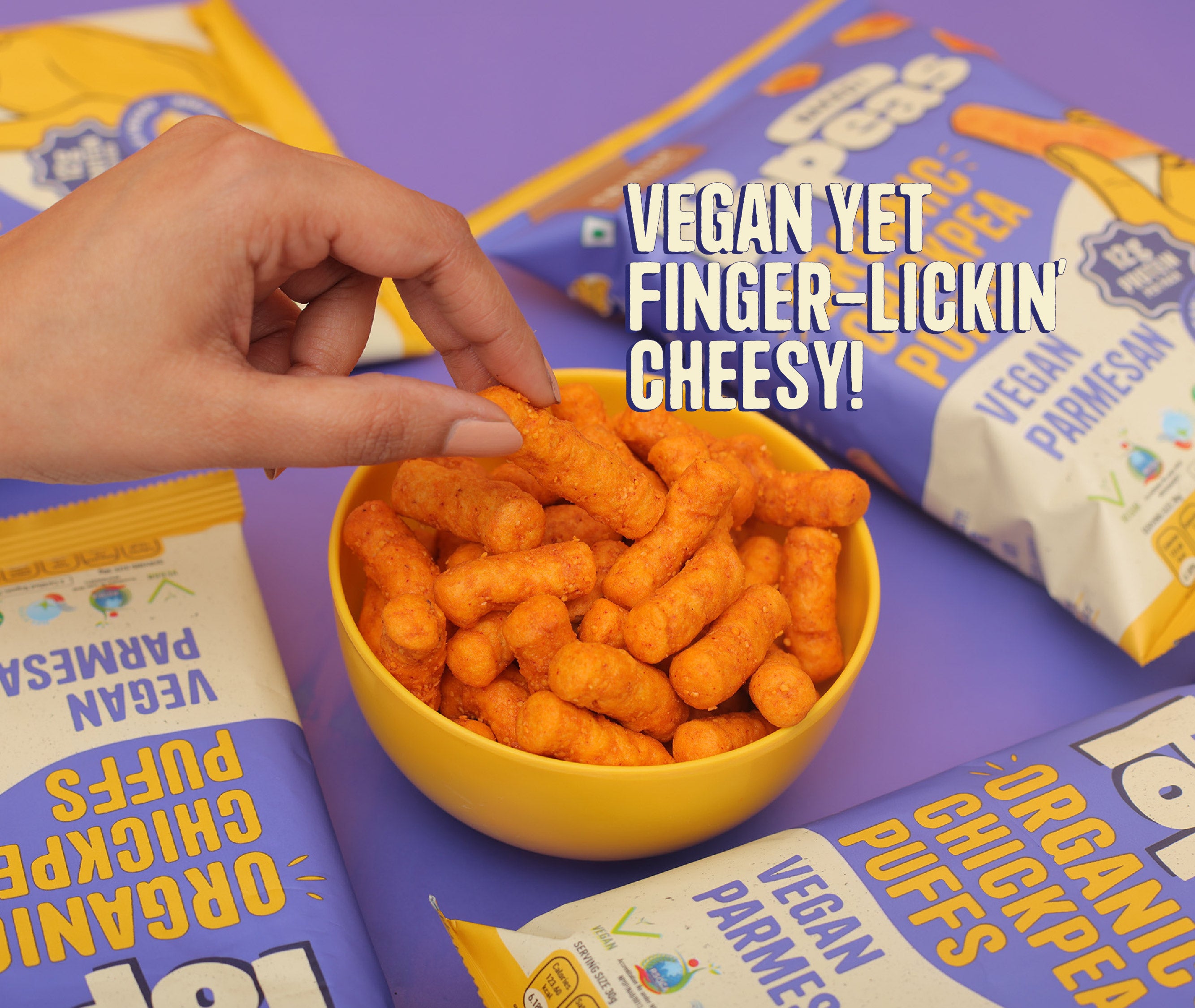 Vegan Parmesan Protein Puffs - Pack of 12, (60G)