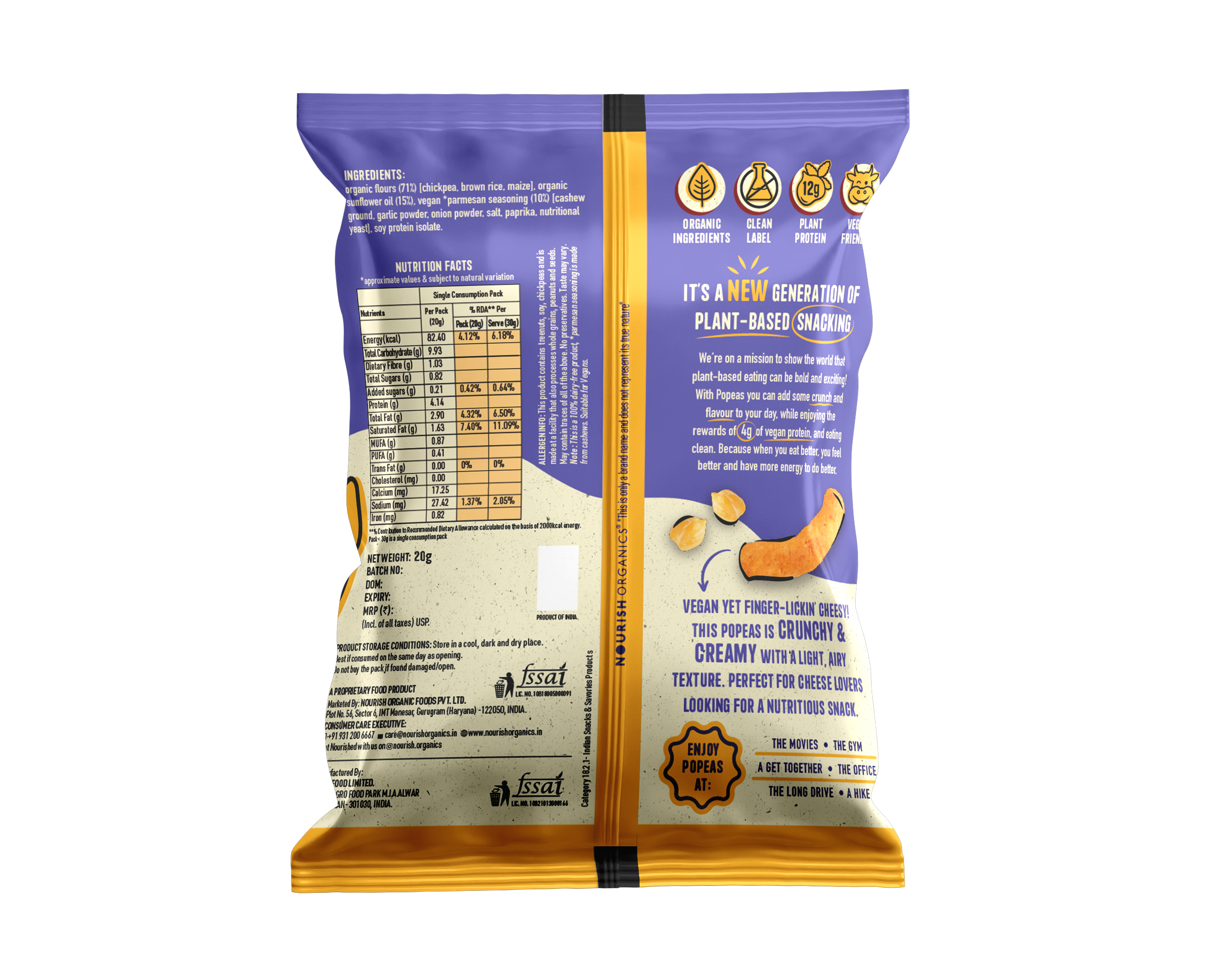 Vegan Parmesan Protein Puffs Mini - Pack of 8 (20G)
