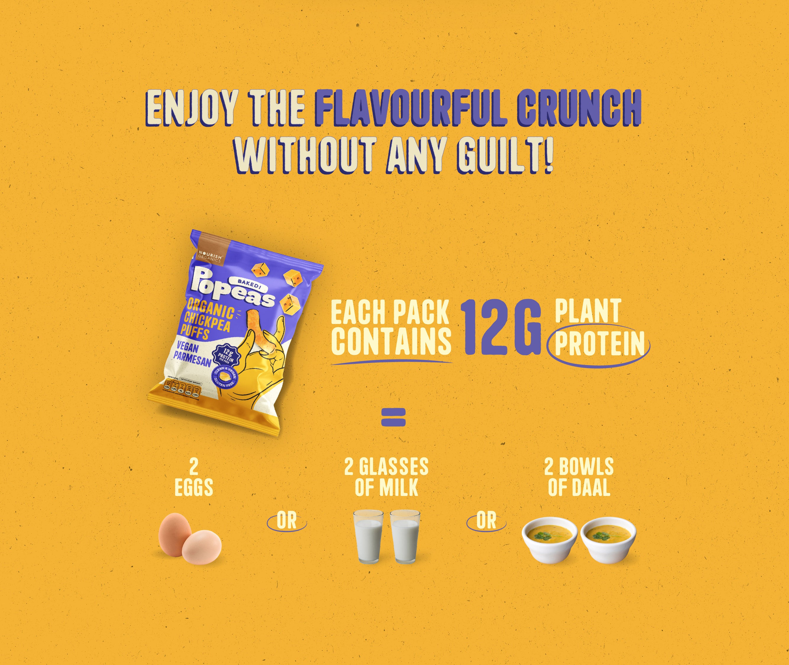 Vegan Parmesan Protein Puffs - Pack of 8, (60G)