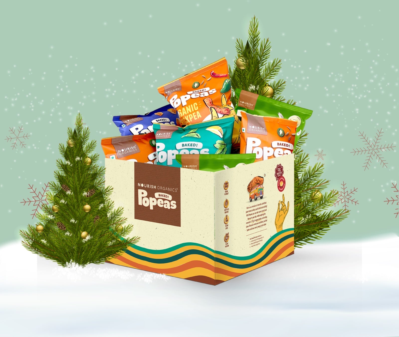 Popeas Snack Hamper - Guilt-Free Crunchy Peas (Pack of 8)