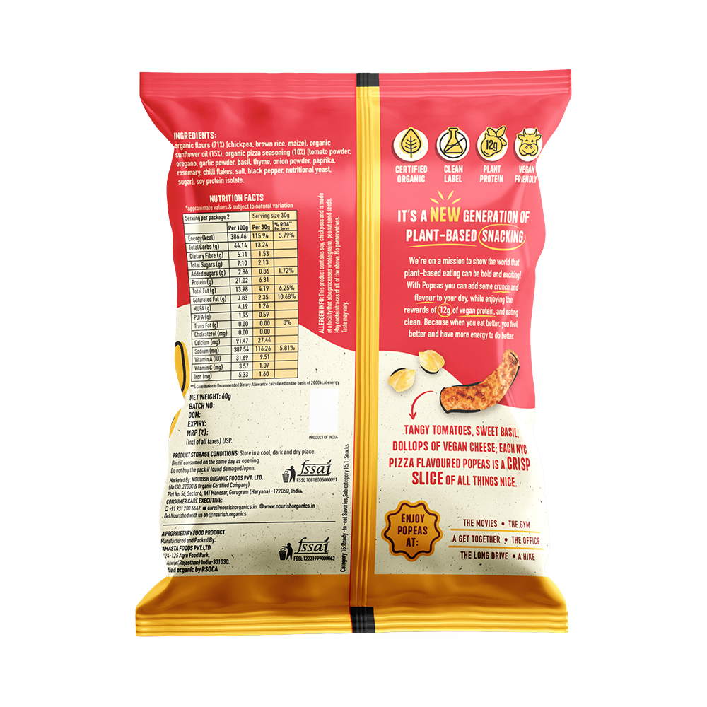 NYC Pizza Protein Puffs - Pack of 12, (60G)