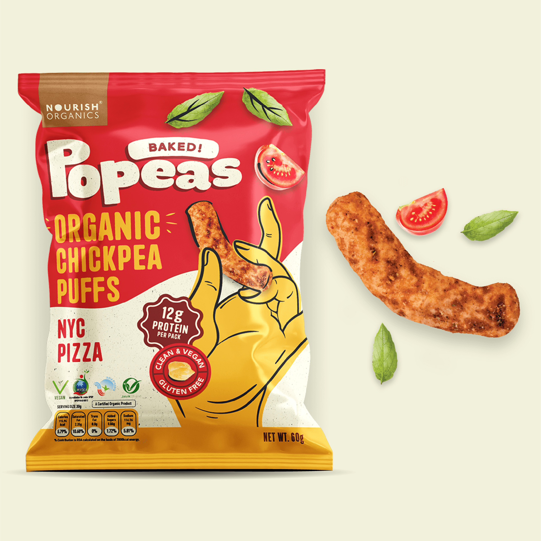 Popeas Organic Chickpea Puffs Product